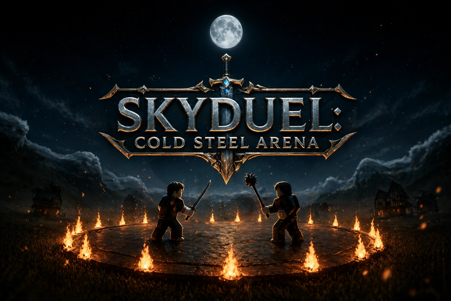 SKYDUEL: Cold Steel Arena — official game artwork with the two fighters in the arena